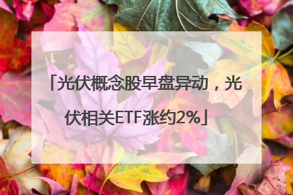 光伏概念股早盘异动，光伏相关ETF涨约2%