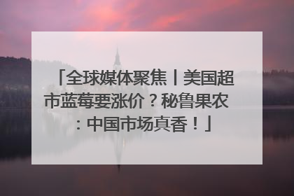 全球媒体聚焦丨美国超市蓝莓要涨价？秘鲁果农：中国市场真香！