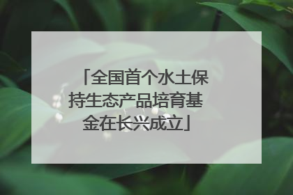 全国首个水土保持生态产品培育基金在长兴成立