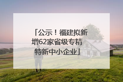 公示！福建拟新增62家省级专精特新中小企业