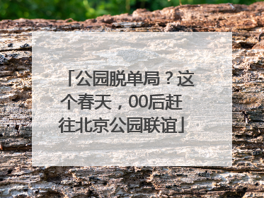 公园脱单局？这个春天，00后赶往北京公园联谊