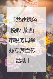 共建绿色税收 莱西市税务局举办专题宣传活动