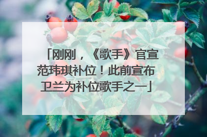 刚刚，《歌手》官宣范玮琪补位！此前宣布卫兰为补位歌手之一