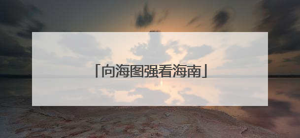 向海图强看海南