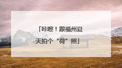 咔嚓！跟福州夏天拍个“荷”照