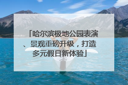 哈尔滨极地公园表演、景观重磅升级，打造多元假日新体验