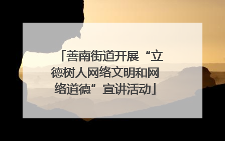 善南街道开展“立德树人网络文明和网络道德”宣讲活动
