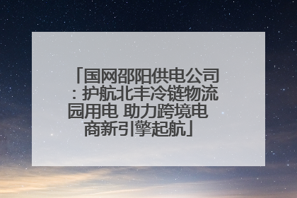 国网邵阳供电公司：护航北丰冷链物流园用电 助力跨境电商新引擎起航