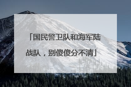 国民警卫队和海军陆战队，别傻傻分不清