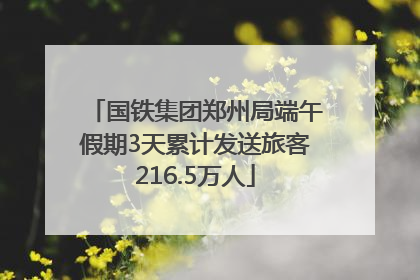国铁集团郑州局端午假期3天累计发送旅客216.5万人