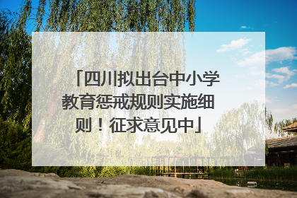 四川拟出台中小学教育惩戒规则实施细则！征求意见中