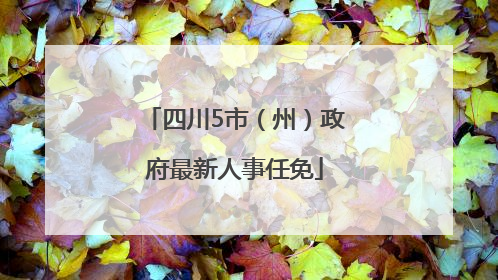四川5市（州）政府最新人事任免