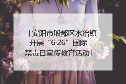 安阳市殷都区水冶镇开展“6·26”国际禁毒日宣传教育活动