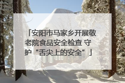 安阳市马家乡开展敬老院食品安全检查 守护“舌尖上的安全”