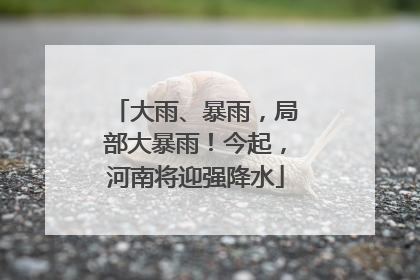 大雨、暴雨，局部大暴雨！今起，河南将迎强降水