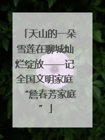 天山的一朵雪莲在聊城灿烂绽放——记全国文明家庭“詹春芳家庭”