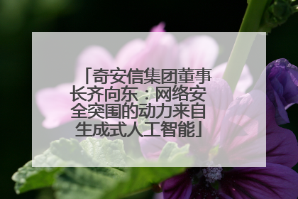奇安信集团董事长齐向东：网络安全突围的动力来自生成式人工智能