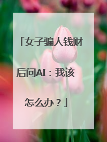 女子骗人钱财后问AI：我该怎么办？