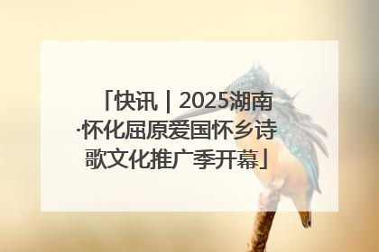 快讯｜2025湖南·怀化屈原爱国怀乡诗歌文化推广季开幕