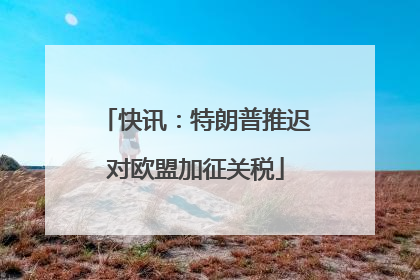 快讯：特朗普推迟对欧盟加征关税