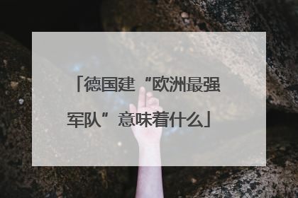 德国建“欧洲最强军队”意味着什么
