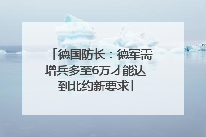 德国防长：德军需增兵多至6万才能达到北约新要求