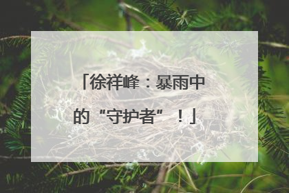 徐祥峰：暴雨中的“守护者”！