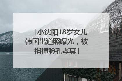 小沈阳18岁女儿韩国出道照曝光，被指撞脸孔孝真