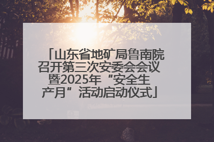 山东省地矿局鲁南院召开第三次安委会会议暨2025年“安全生产月”活动启动仪式