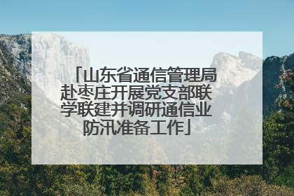 山东省通信管理局赴枣庄开展党支部联学联建并调研通信业防汛准备工作