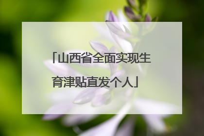 山西省全面实现生育津贴直发个人
