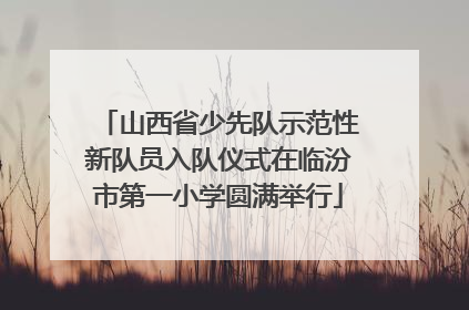 山西省少先队示范性新队员入队仪式在临汾市第一小学圆满举行
