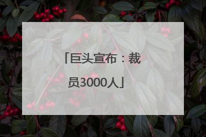 巨头宣布：裁员3000人