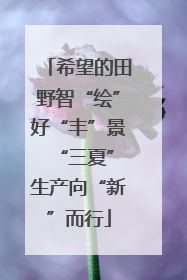 希望的田野智“绘”好“丰”景 “三夏”生产向“新”而行