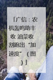 广信：农机轰鸣助丰收 油菜收割跑出“加速度”（图）