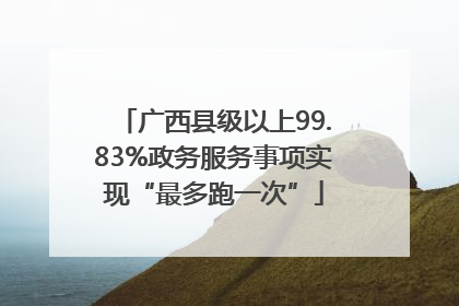 广西县级以上99.83%政务服务事项实现“最多跑一次”