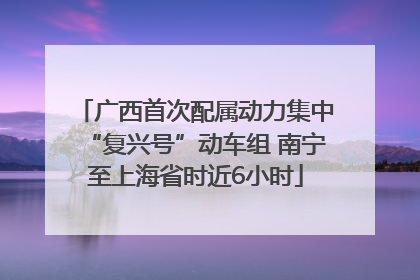 广西首次配属动力集中“复兴号”动车组 南宁至上海省时近6小时