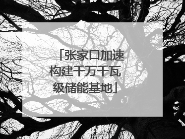 张家口加速构建千万千瓦级储能基地