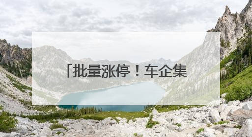批量涨停！车企集中承诺60天支付
