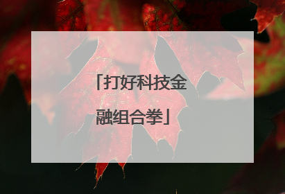 打好科技金融组合拳