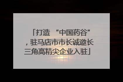 打造 “中国药谷”，驻马店市市长诚邀长三角高精尖企业入驻