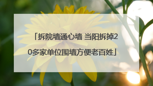 拆院墙通心墙 当阳拆掉20多家单位围墙方便老百姓