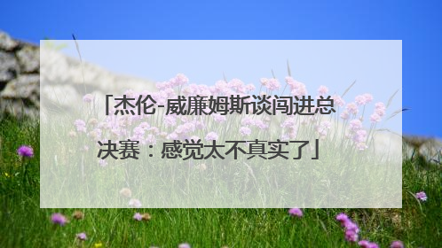 杰伦-威廉姆斯谈闯进总决赛：感觉太不真实了