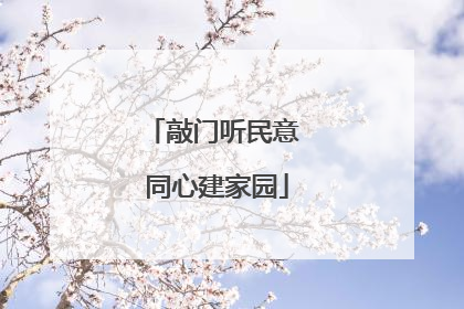 敲门听民意 同心建家园