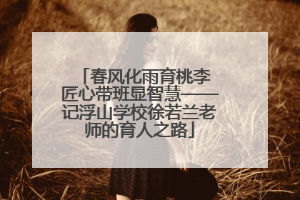 春风化雨育桃李 匠心带班显智慧——记浮山学校徐若兰老师的育人之路