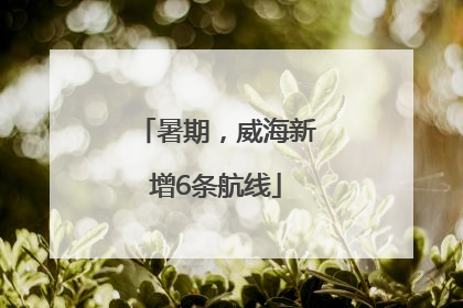 暑期，威海新增6条航线