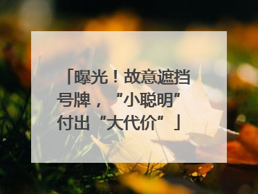 曝光！故意遮挡号牌，“小聪明”付出“大代价”