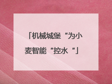 机械城堡“为小麦智能“控水“