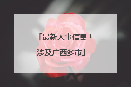 最新人事信息！涉及广西多市