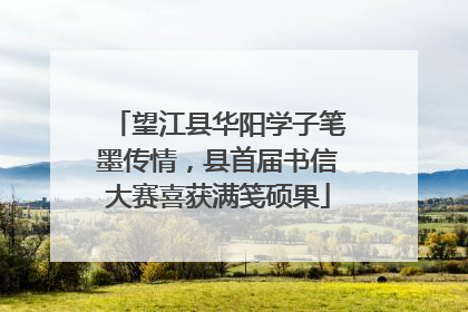望江县华阳学子笔墨传情，县首届书信大赛喜获满笺硕果